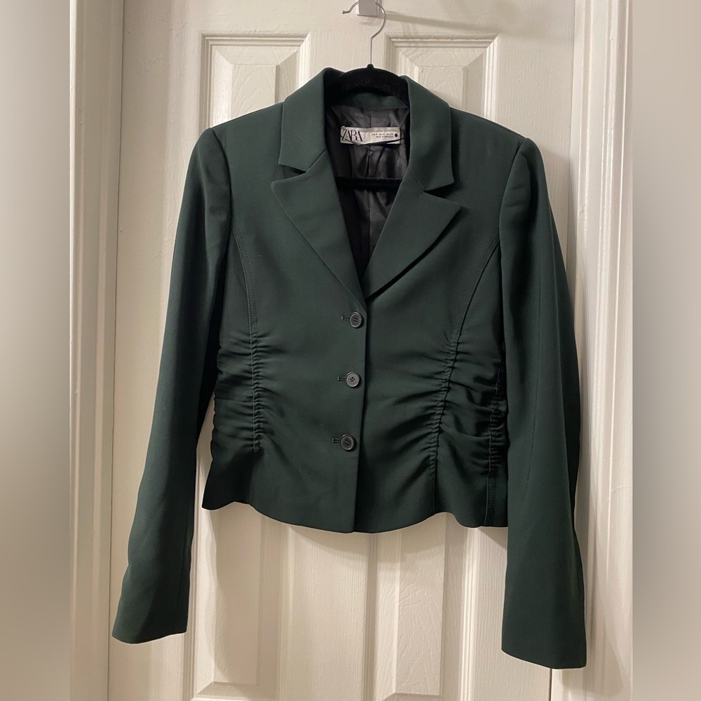 NEW Zara Women's Fitted Green Blazer